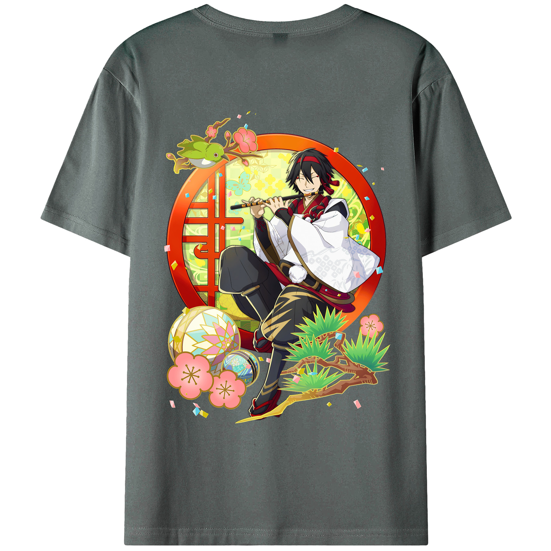 （画像用） 文豪ストレイドッグス Bungo Stray Dogs 綿100％ メンズ半袖Tシャツ（バックプリント） 通気性